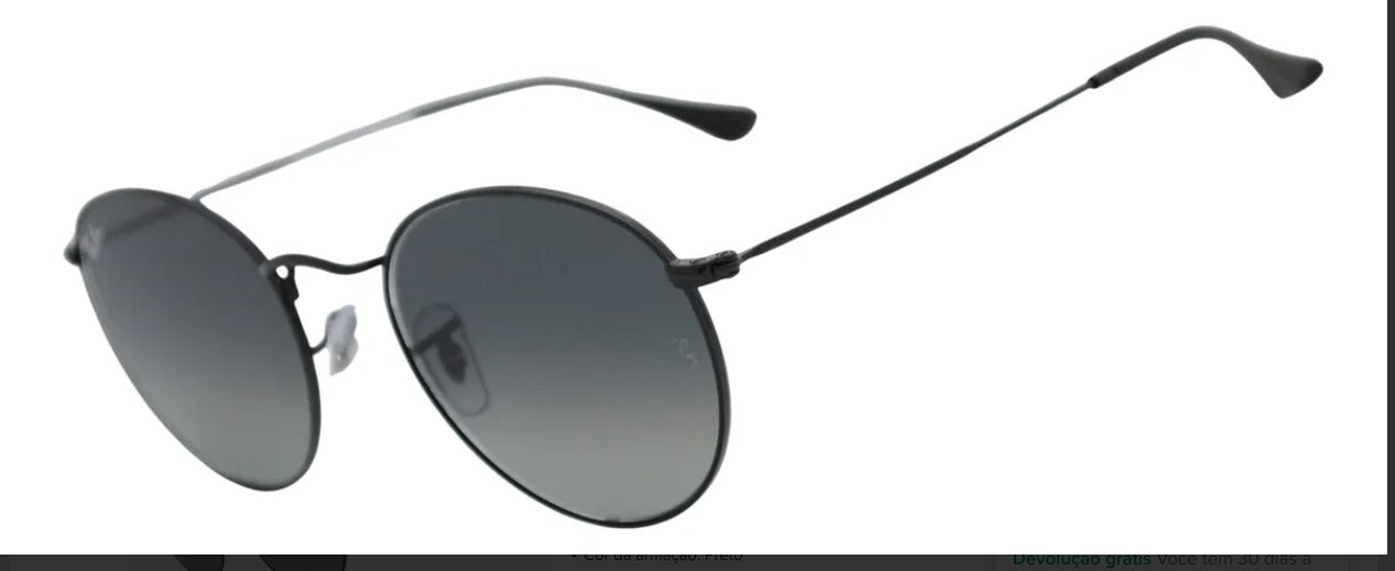 RAY BAN  SOLAR METAL PRETO RB3447-NL ROUND METAL 002/71